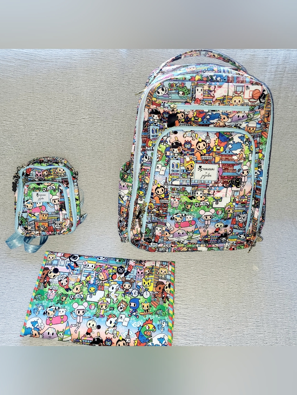 Ju-Ju-Be x Tokidoki Be Right Back Diaper Bag Backpack and Mini Backpack